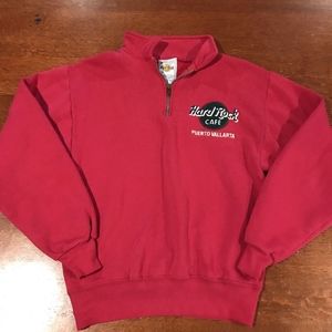 Vintage Hard Rock Cafe Puerto Vallarta 1/4 Zip Sweatshirt Adult Size Small